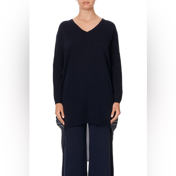 Camilla | Mare Mystique Marino Wool & Silk V Neck Jumper With Print Back | Sz OS - Picture 6 of 17